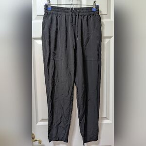 All Saints Junia Trousers Size US 6 100% Silk Black